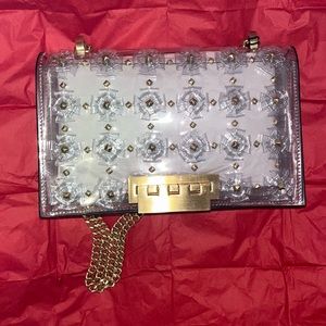 Zac Posen Earthette Floral Appliqué Convertible Shoulder Bag